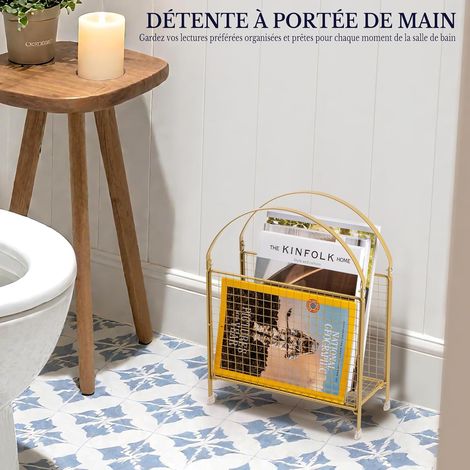 Porte Revues Autonome, Organisateur De Magazines - Doré (1/4)