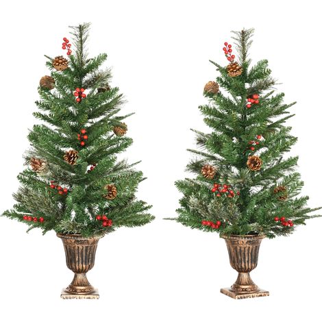 Árbol de Navidad artificial, 90 cm de altura, 110 ramas, verde, 0,9 m (1/2)