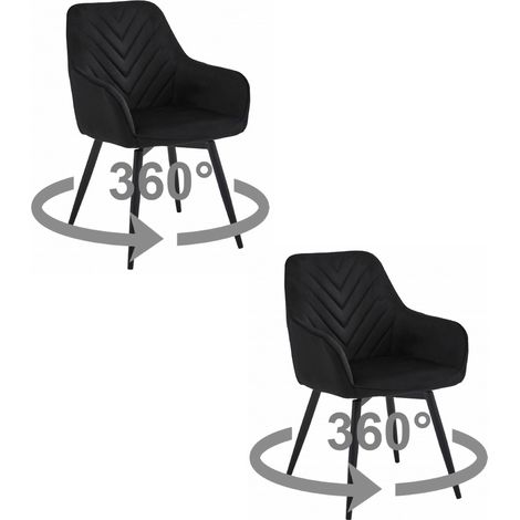 Silla NANA360 - terciopelo negro / patas negras x 2 (1/5)