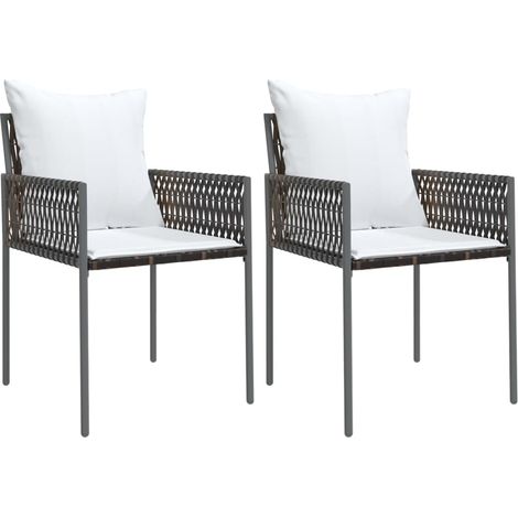 Maison Exclusive - Sedie da Giardino con Cuscini 2pz Marroni 54x61x83cm Polyrattan