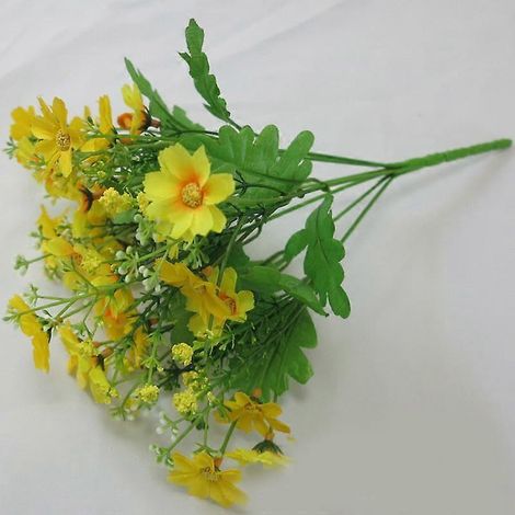 Guirlande de fleurs artificielles en plastique, idéale pour la décoration intérieure, le jardin ou un mariage.jaune (1/5)