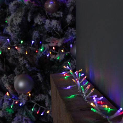 18.7m 750 LED TreeBrights Christmas String Lights on Clear Cable with Timer in Multi-Coloured (1/5)