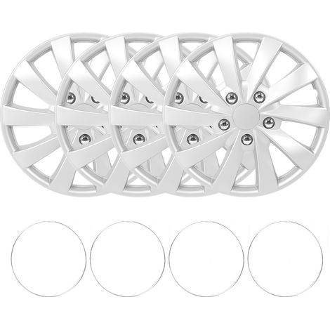 4 Pièces Lot 15 Pouces Enjoliveur Kit Jantes Accessoires Argent Pièces Auto Modifiées pour Pneu R15 & Jante Acier Type A (1/5)