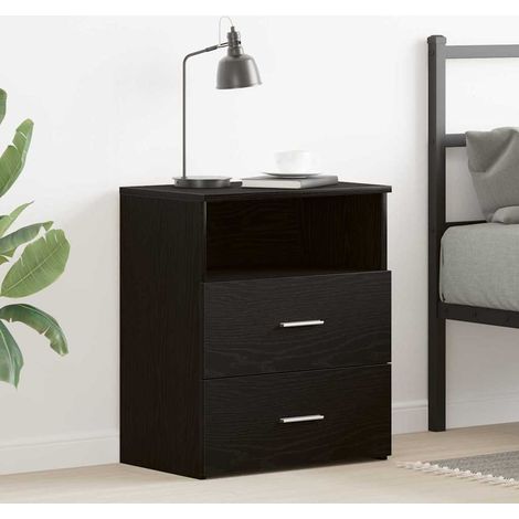 Nachttisch Schwarz Eichen-Optik 50 x 32 x 60 cm Holzwerkstoff