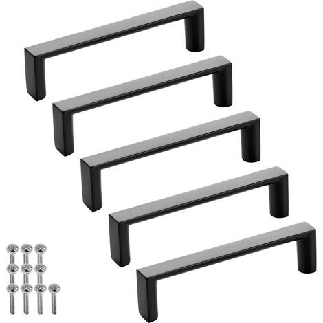 SOTECH Möbelgriff Bügelgriff Blackline XI schwarz matt Schubladengriff Schrankgriff inkl. Schrauben - Bohrlochabstand (BA) 96 mm, 5 Stück