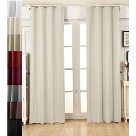 WOLTU Vorhang Blickdicht Gardinen mit Kräuselband für Schiene, Leichter & weicher Verdunklungsvorhang wärmeisolierend, Thermovorhang Kälteschutz für Wohnzimmer Schlafzimmer, Creme 135x245 cm