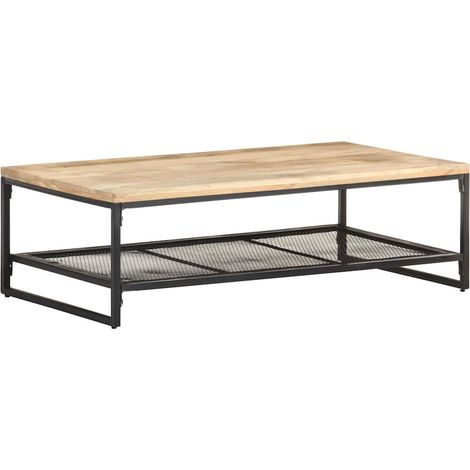 vidaXL Mesa de centro de madera maciza de mango 110x60x35 cm (1/5)