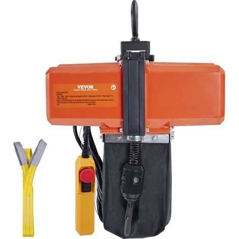 Palan Électrique à Chaîne, Capacité de Charge 499 kg, Hauteur de Levage Max 4,5 m, 580 W, Grue Aérienne Monophasée avec Chaîne G100, Télécommande Filaire 3 m, pour Garage, Atelier, Hôtel, Maison (1/5)