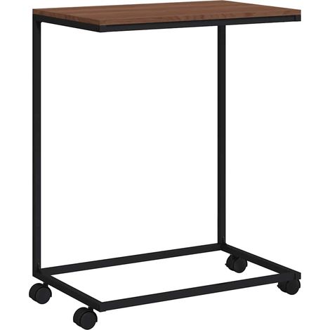 Maison Exclusive - Beistelltisch mit Rollen Schwarz 55x35x70 cm H