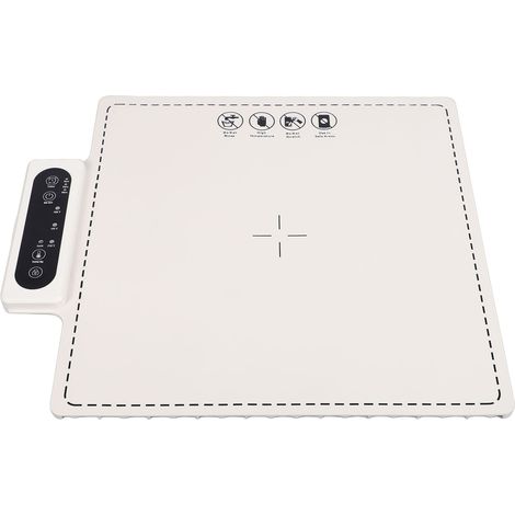 Tapis chauffant 38 x 38 cm, 3 niveaux de température, 3 minuteries, coussin chauffant flexible en silicone avec verrouillage anti-accident, prise UE 220-240 V (1/5)