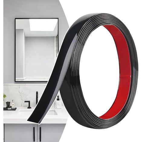 Moulure Décorative Autoadhésive Noir Mat Peler et Coller, Bandes Murales en PVC Flexibles, idéales pour Mur, Miroir, Plafond, Sol, Armoire, Carrelage, Bords, Moulures DIY (6M x 2cm) (1/5)
