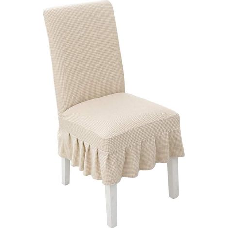 Housses de chaise 4 pièces, housses de chaise de protection classiques élastiques, housses de chaise extensibles, housses de chaise(Beige) (1/5)