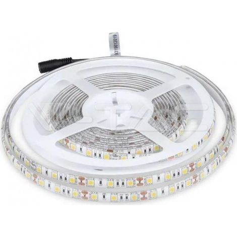 Tira LED V-TAC SMD5050 11W/m 5m 60 LED/m 12V Blanco Natural IP65 10mm
