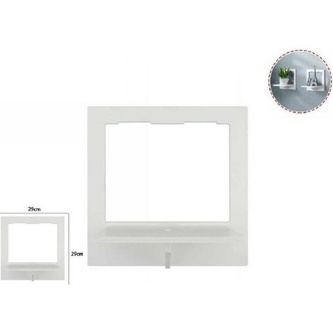 Trade Shop - Mensola Legno Bianco Quadrata 29cm Arredo Casa Cameretta Scaffale Parete 70201 -