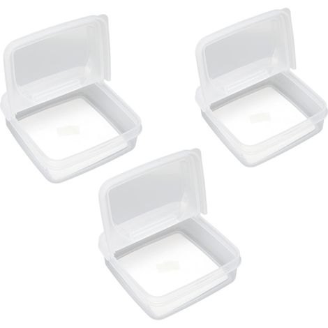 3 Pièces Boîte de Rangement Alimentaire Transparente avec Couvercle Flip pour Fromage, Réfrigérateur (1/5)