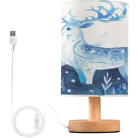 Blue Deer Lampes de table pour salon Veilleuse dortoir Lampe (1/5)