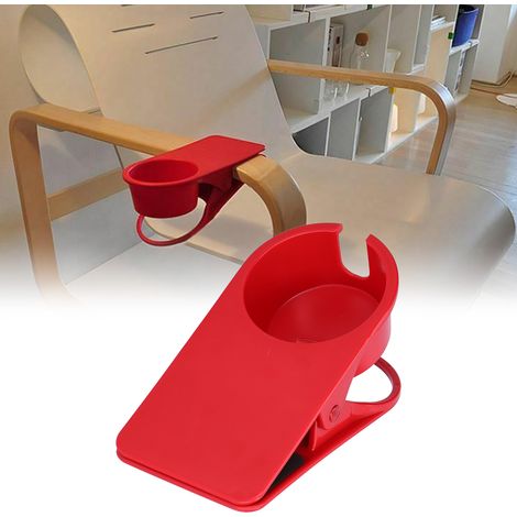 Porte-Gobelet de Bureau Fixation Clamp ABS Plastic Rouge 20x10x10cm Accessoire Gaming Desk (1/5)