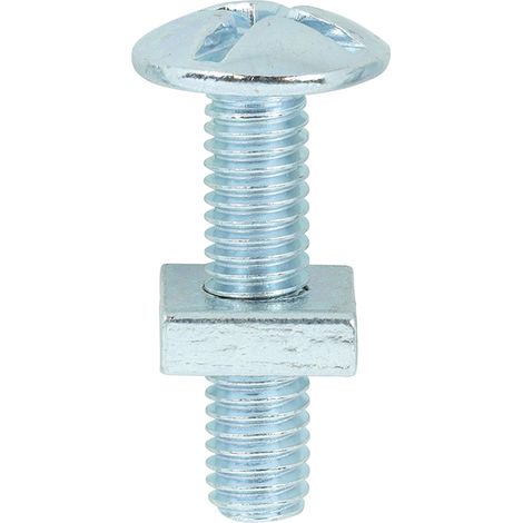 TIMCO Roofing Bolts & Square Nuts Silver - M6 x 25