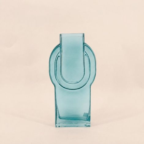 Vase verre vintage géométrique, H34cm (1/5)
