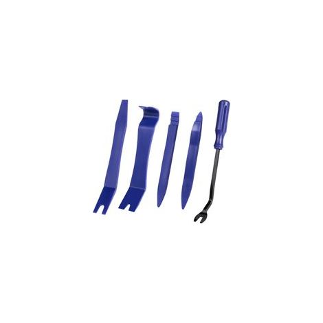 (Bleu)Outil Demontage Garniture Voiture 5 Pièces, Outil Demontage Garniture Voiture, Kit Demontage Plastique Voiture pour Voiture Radio Audio Garniture Intérieure Dash Tableau de Bord (1/5)