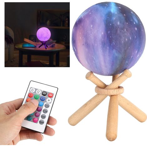 3D-Mondlampe, 16 Farben, 9,9 cm, Touch-/Fernbedienungssteuerung, RGBW-LED-Mond-Nachtlicht, Wohnaccessoire, Nachttischlampe, Weihnachtsgeschenk (1/5)