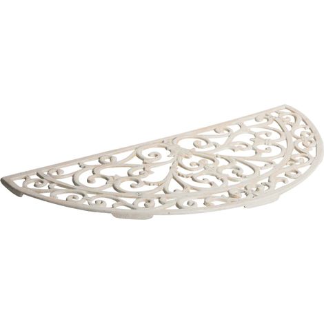 Cast iron doormat entrance 68.5x32x1.5 cm Outdoor doormat White home entrance doormat Non-slip metal mat (1/5)