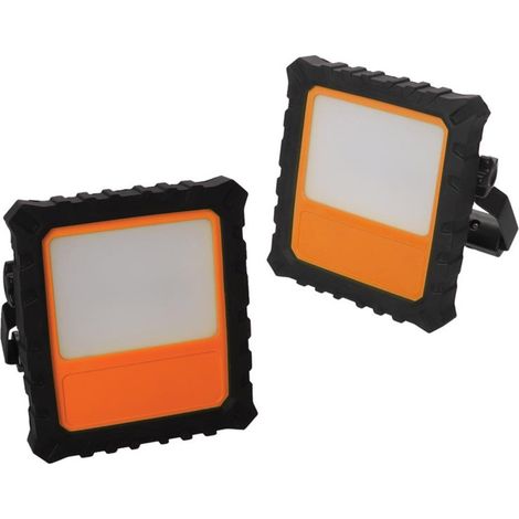 LED Akku Baustrahler 2er SET zum aufhängen (B 16, H 23, T 6 cm) IP54, 20 Watt (1/5)