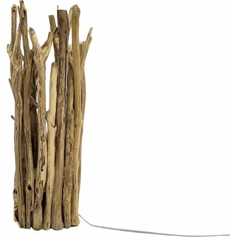 Lampe sur pied en bois naturel ambiance chaleureuse - bois naturel clair (1/3)