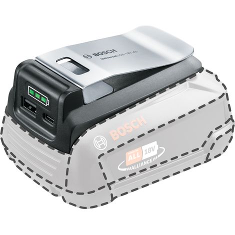 Bosch USB Adapter UniversalUSB 18V-45 (für vielseitiges Laden USB-C/USB-A Power Adapter/Power Bank 18V System) (1/6)