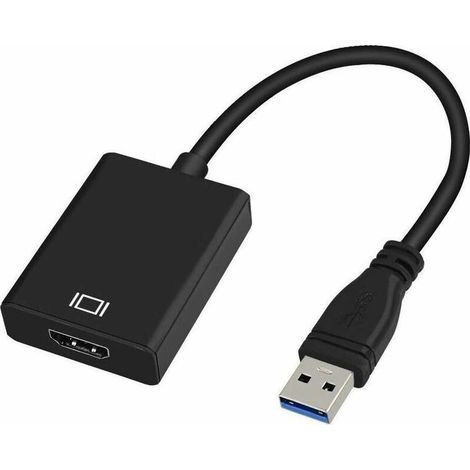 Adaptateur USB 3.0 vers HDMI, Convertisseur USB 3.0HDMI 1080P Full HD (mâle à Femelle) avec Audio pour Ordinateur Portable Projecteur HDTV Compatible avec (1/5)