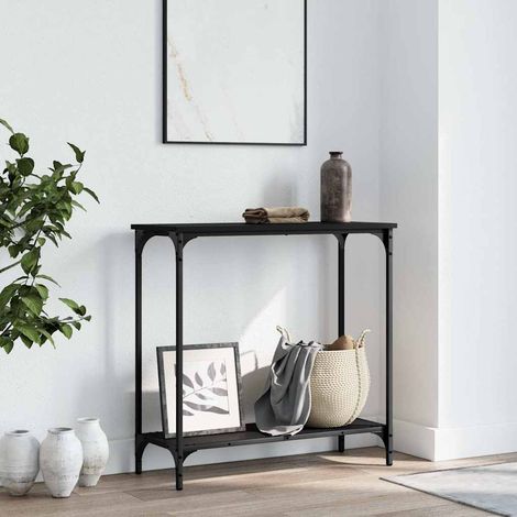 vidaXL Tavolino Consolle Nero 75x30,5x75 cm in Legno Multistrato (1/5)