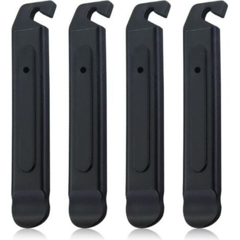 Démonte-pneus de vélo, 4 pièces, démonte-pneus de vélo, outil de réparation de pneu de vélo en plastique noir, outil de réparation de pneu de vélo portable (1/4)