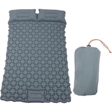 Matelas de Couchage pour Camping 2 Personnes Léger Ultra Léger Auto-gonflant pour Randonnée et Voyage en Nylon 40D 123 Cm X 190 Cm (Gris) (1/5)