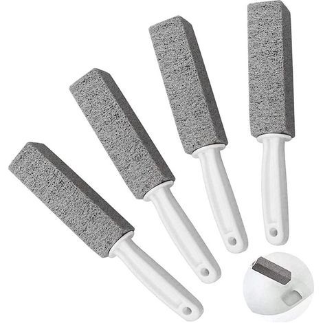 4-teiliges Bimsstein-Reinigungsbürsten-Set, Bimsstein-Reinigungsstein mit Griff, WC-Reiniger, Bürste und Ringentferner für hartes Wasser (1/5)