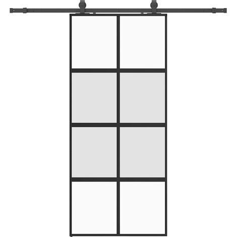 Maison Exclusive - Puerta corredera con herrajes negro 90x205 cm