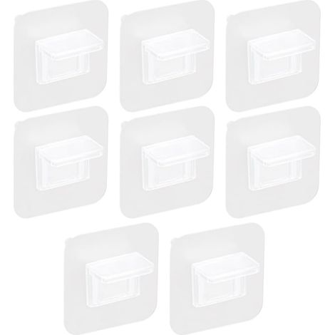Lot de 8 Supports D'étagères sans Perçage en Ps Structure Solide, Capacité de Charge Élevée, pour Bureaux et Clubs, Discrets et Faciles à Cacher (1/5)