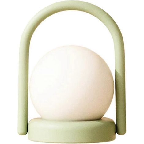 Veilleuse pour enfants, lampe de bureau rechargeable et portable pour le camping, lampe de chevet tactile en silicone à intensité variable, verte. (1/5)