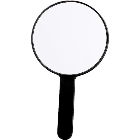 Miroir de poche avec poignée, miroir double face, miroir grossissant, miroir cosmétique portable, rond noir (1/4)
