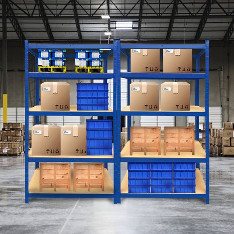 2PCS Garage Shelving 5 Tier Shelf Boltless Racking Shelves Household Heavy Duty (1/5)