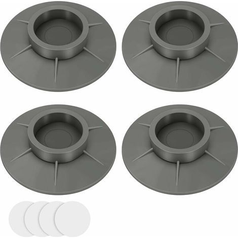 Lot de 4 patins anti-vibrations pour lave-linge, absorbent 95,7 % du bruit et des vibrations, puissant amortisseur de rondelle TUP, pour machine à laver et pieds de meubles de moins de 4 cm, gris (1/5)