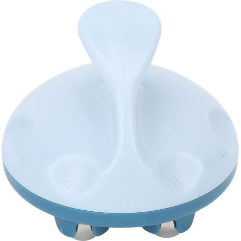Rouleau de massage manuel 7 billes, rotatif 360°, acier ABS, portable compact, pour relaxation musculaire, bleu (1/5)