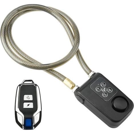 Diebstahlsicheres Alarm-Codeschloss, kabelloses, intelligentes elektronisches Fernbedienungsschloss mit 800 x 10 mm Kette, IP55 wasserdicht für Motorräder