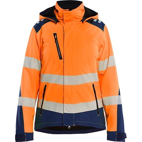 Veste de travail softshell hiver haute-visibilité femme feMyanMare 4401 Orange fluo/Marine S
