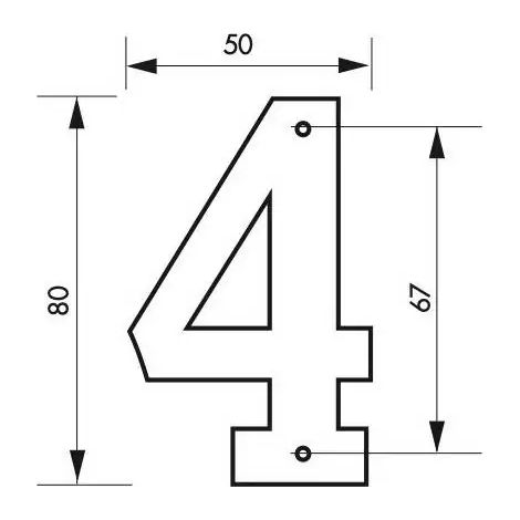 THIRARD - Chiffre 4 à visser, alliage, H.80mm, noir - THIRARD (1/5)