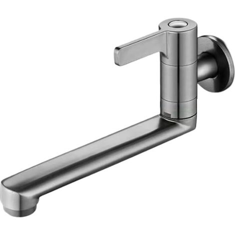 Robinet mitigeur de cuisine mural allongé, robinet d'évier de cuisine et de piscine à eau froide unique rotatif (20 cm) (1/5)