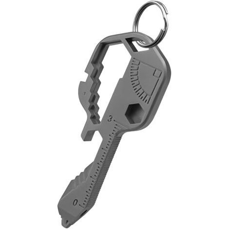 Outil Multifonction 24 en 1, Outils de poche en Acier Inoxydable en Forme de Clé (Gris) (1/5)