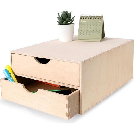 Schubladenbox Schubladenelement 33 x 25 x 13,5 cm - Mini-Kommode für Kleinigkeiten aus Birken-Sperrholz