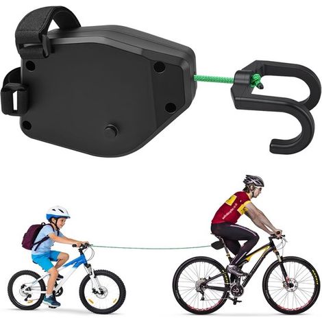 Corde de traction pour vélo 2,5 m, extensible, capacité de charge 90 kg, installation facile, pour balades à vélo, noir (1/5)