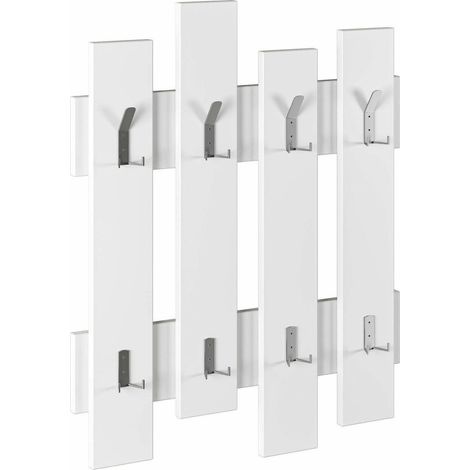 Dmora - Appendiabiti Astratto, Attaccapanni, Portabiti multiuso, Appendiabiti da parete, 64x4 h79 cm, Bianco (1/4)
