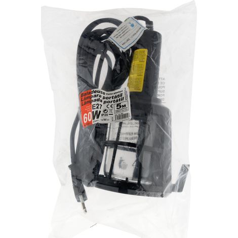 Steckdosenleiste aus Kunststoffkorb 60W - E27 - IP20 Länge 5 m Kabel Ho5rn-f